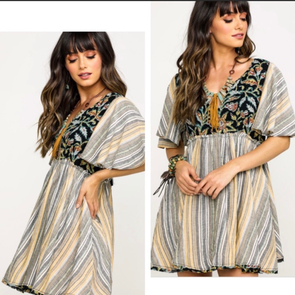 Free People | Under The Sun Striped Mini Dress